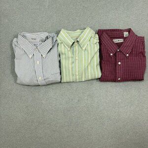 Lot of 3 90s Vintage L.L Bean Button Shirts Mens Tall Large Cottagecore Gorpcore